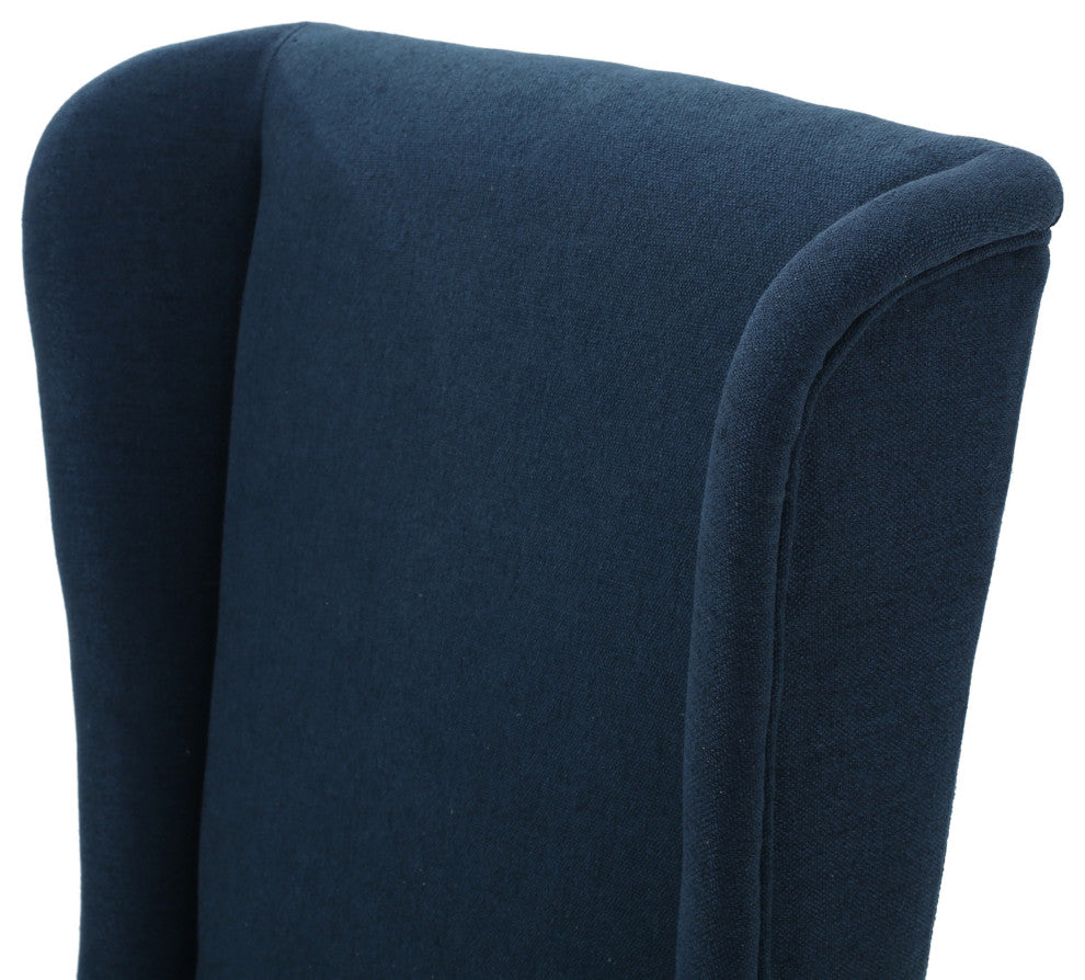 GDF Studio Sheldon Traditional Design High Back Fabric Dining Chair, Dark Blue