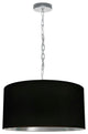 1 Light Medium Braxton Polished Chrome Pendant w/ Black/Silver Shade