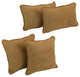 Double-Corded Solid Microsuede Throw Pillows With Inserts, Set of 4, Camel