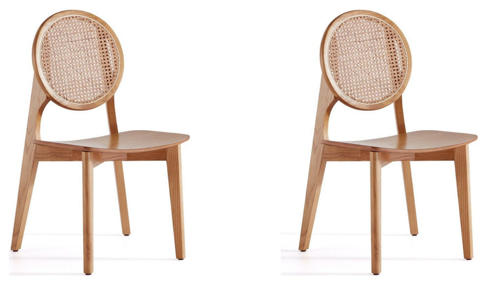 Manhattan Comfort Versailles Dining Chair, Nature, Set of 2