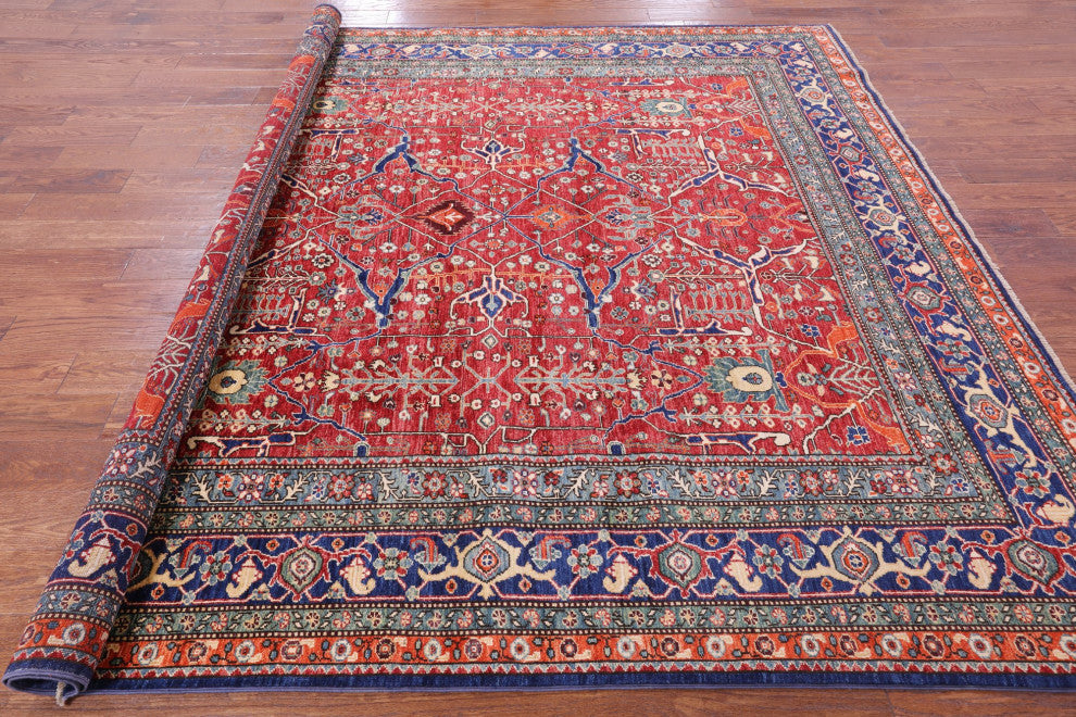 8' 3" X 8' 7" Square Persian Fine Serapi Hand Knotted Rug - Q12444