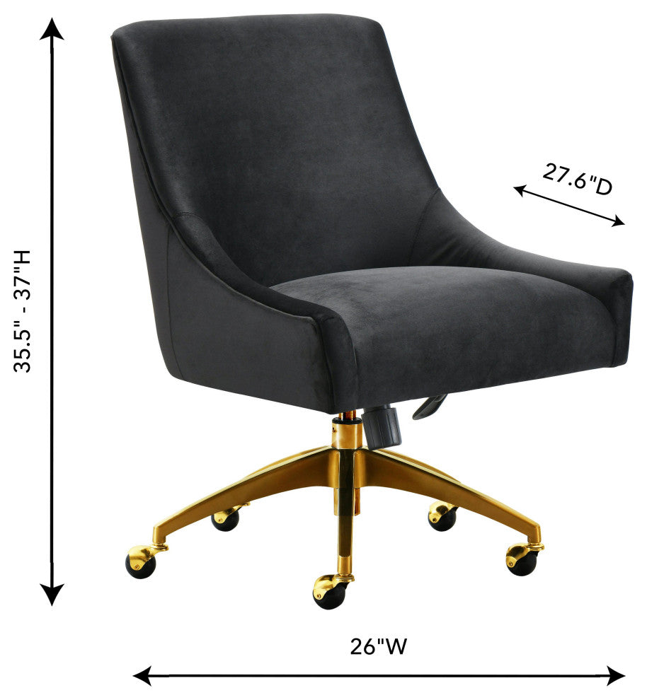 Beatrix Black Office Swivel Chair - Black