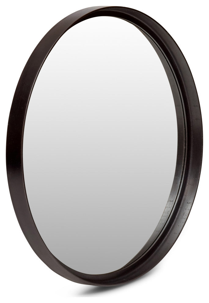 Samar 39" Round Mirror, Raw Bronze