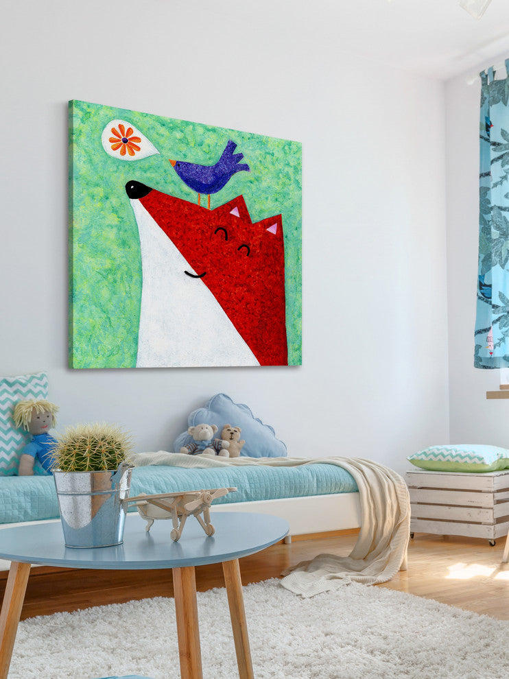 Marmont Hill, "What Does the Fox Sing" by Janet Nelson on Wrapped Canvas, 40x40