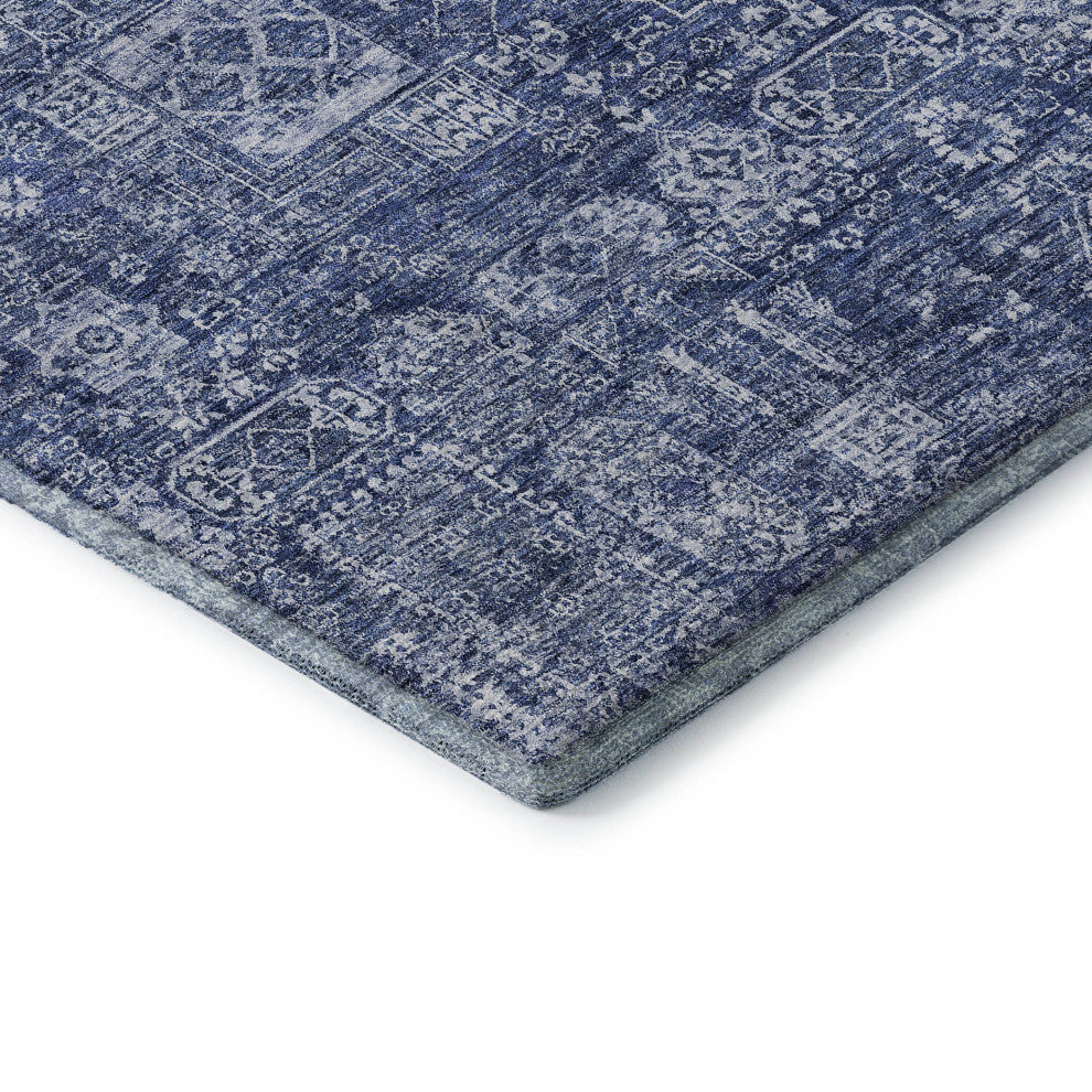 Premium Machine Washable Mayfield AMF637 Navy 5' x 7'6" Rug