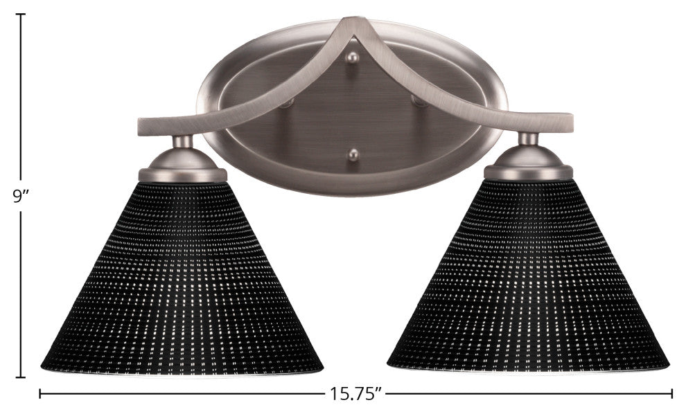 Zilo 2 Light Bath Bar Shown, Graphite Finish With 7" Black Matrix Glass