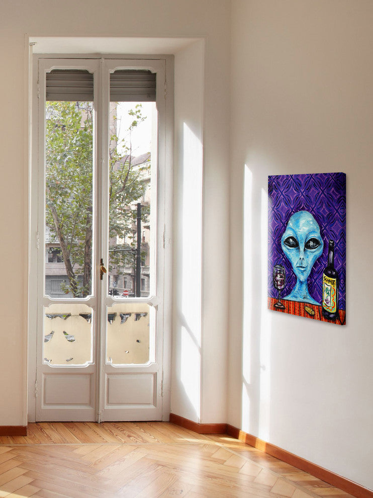 "Alien Wine" Painting Print on Wrapped Canvas, 30"x45"