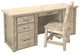 Rustic Barn Wood Style Timber Peg Executive Desk With Chair, Frost