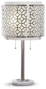 MELROSE Metal Lamp, Brushed Nickel, 29"