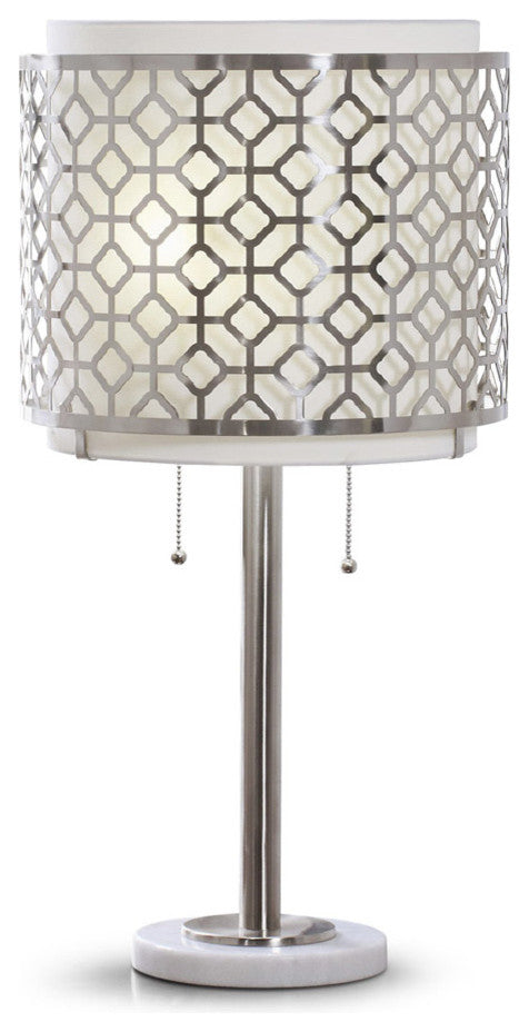 MELROSE Metal Lamp, Brushed Nickel, 29"