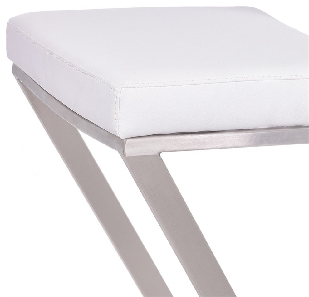 Armen Living Atlantis 26" Counter Height Backless Barstool in Brushed SS finish