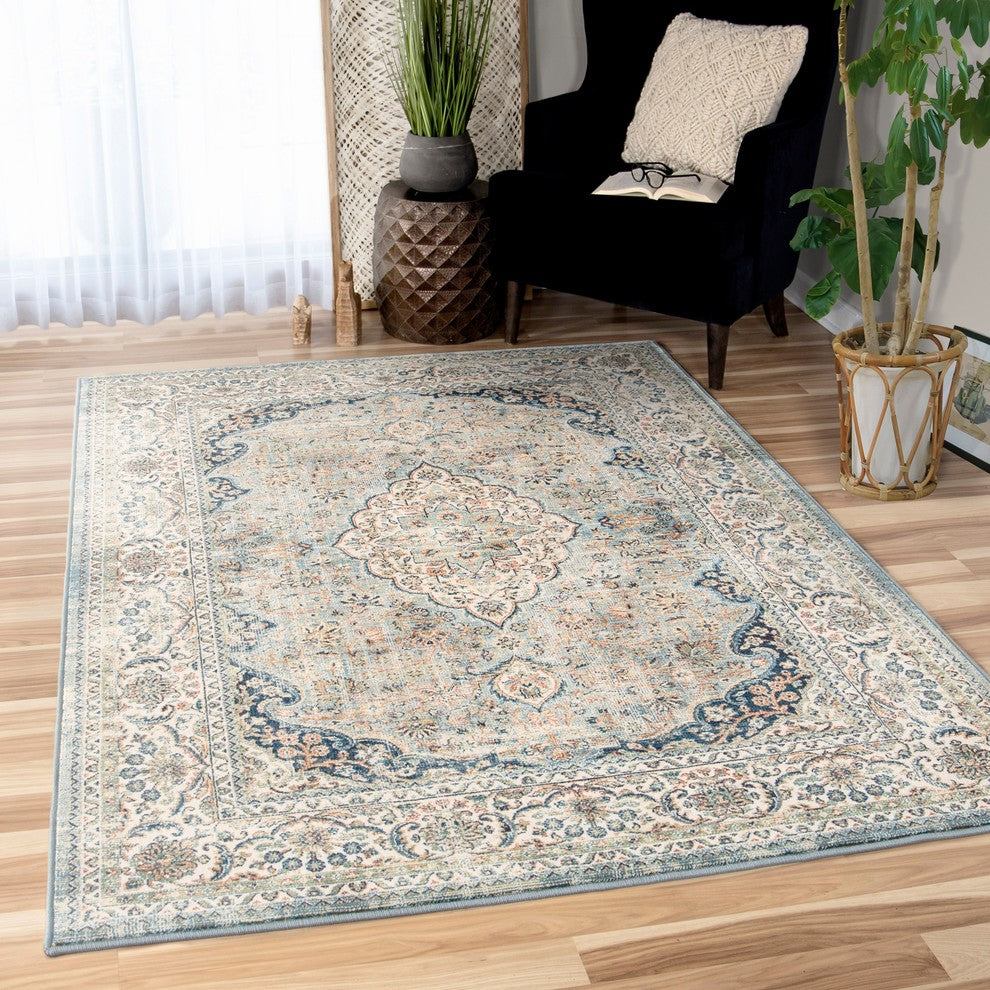 Palmetto Living by Orian Alexandra Kerman Estate Blue Area Rug, 7'10"x10'10"