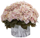 Nearly Natural Fall Hydrangea Artificial Plant Marble Finished Vase Cream Pink