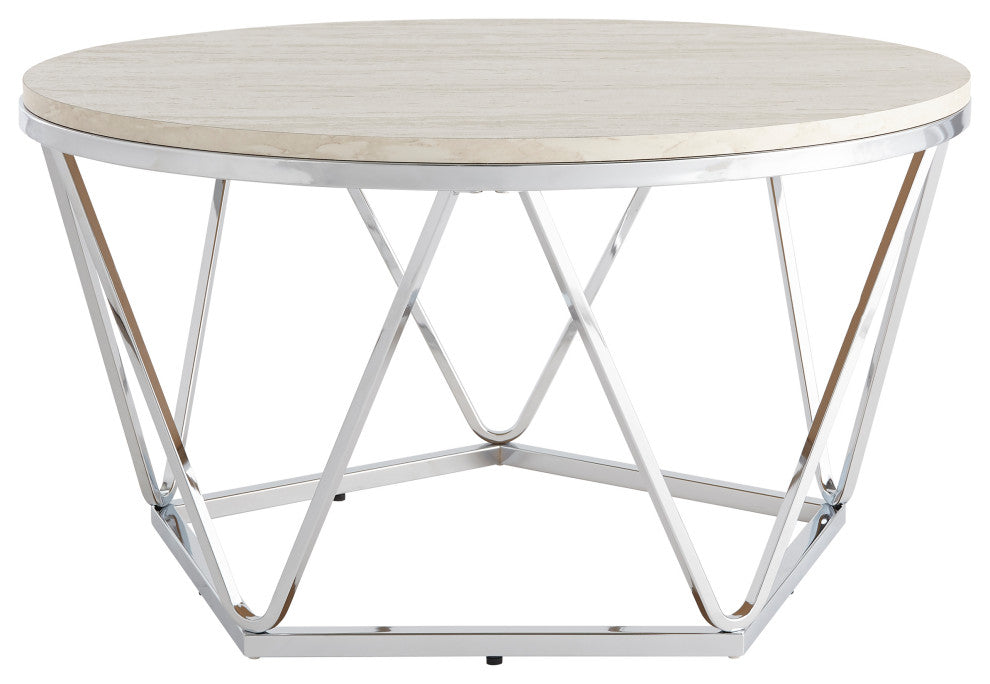 Dorking Faux Stone Round Coffee Table