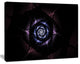 Blue Fractal Flower with Purple Flame, Floral Canvas Art Print, 20"x12"