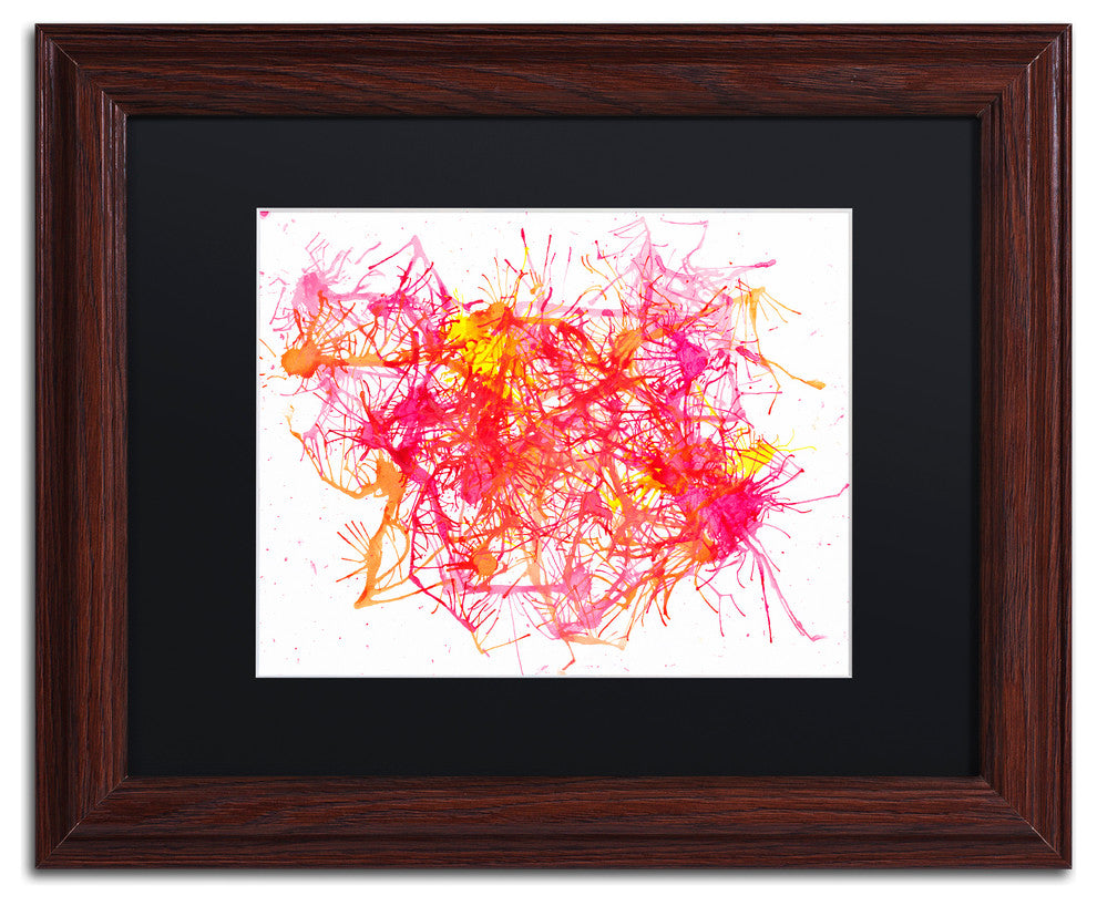 Hello Angel ''Splatters 2'' Art, Wood Frame, Black Mat, 14x11