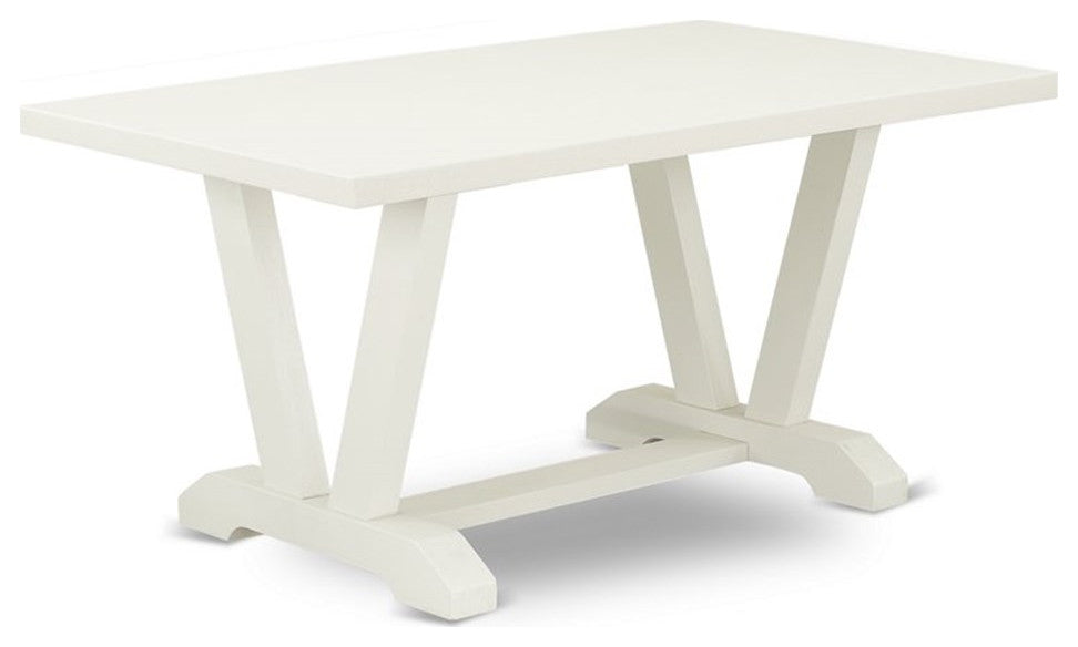 5-Piece Set, 4 Chairs and Table, Linen White