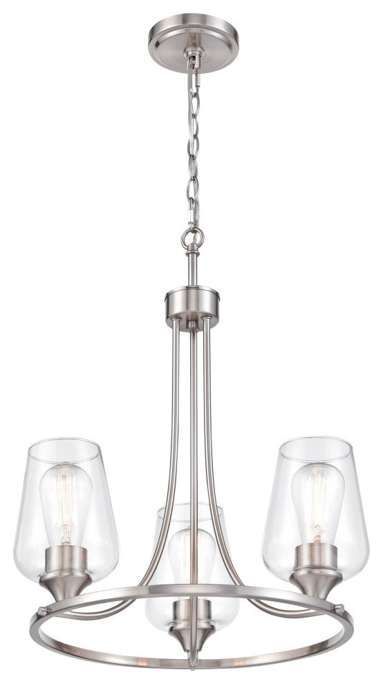 Ashford Collection 3 Light 18" Brushed Nickel Chandelier
