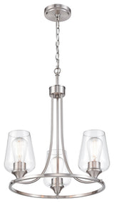 Ashford Collection 3 Light 18" Brushed Nickel Chandelier