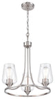 Ashford Collection 3 Light 18" Brushed Nickel Chandelier