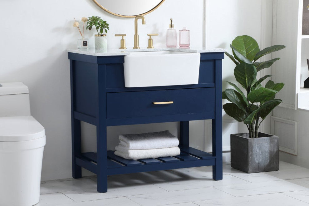 Home Living 22" Farmhouse Blue-Light Bathroom Vanity