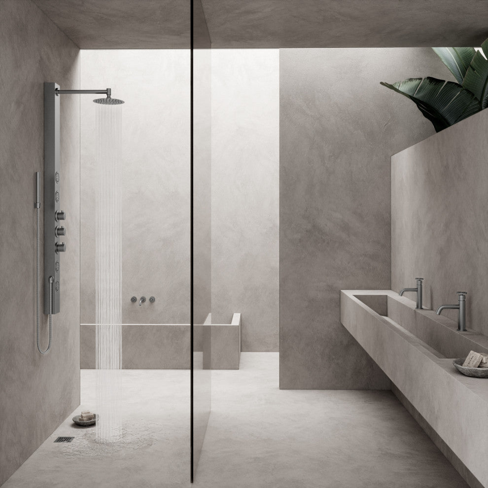 VIGO Elan Linear Shower Drain, Brushed Nickel, 4"