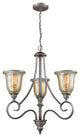 Georgetown 3 Light Chandelier In Weathered Zinc With Mercury Glass
