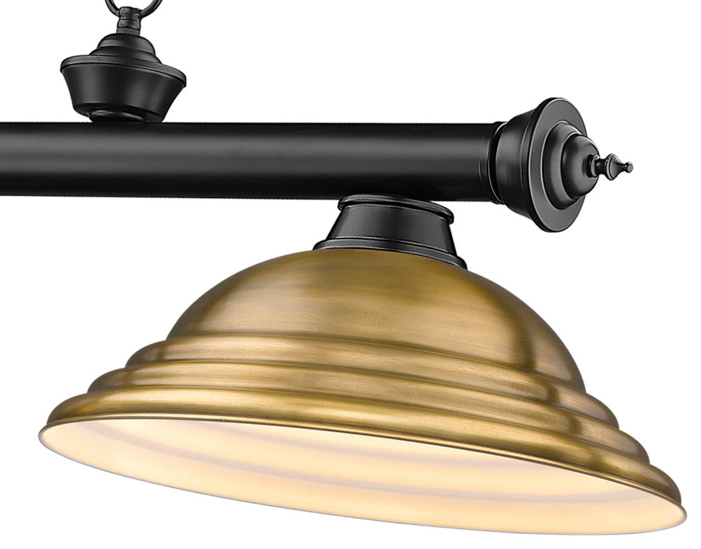 Zlite 2306-3MB-SRB 3-Light Billiard, Rubbed Brass
