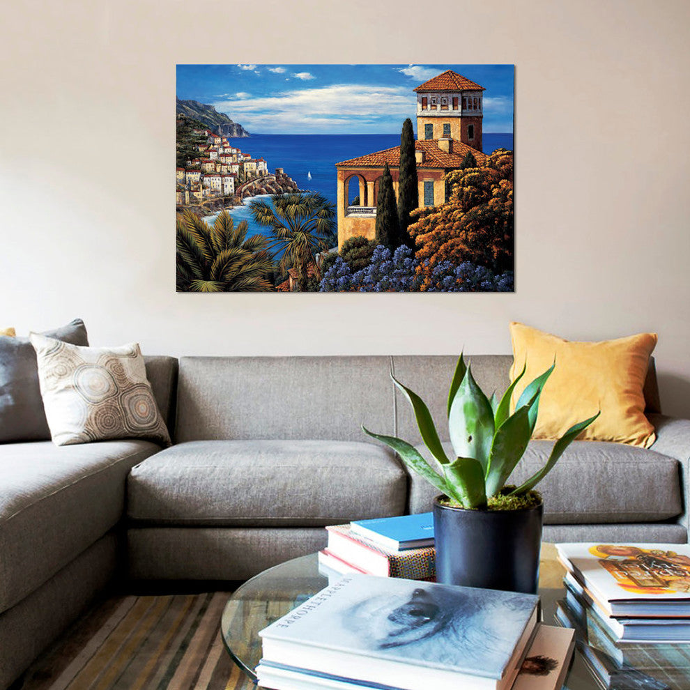 "The Amalfi Coast" by Elizabeth Wright, Canvas Print, 18"x12"