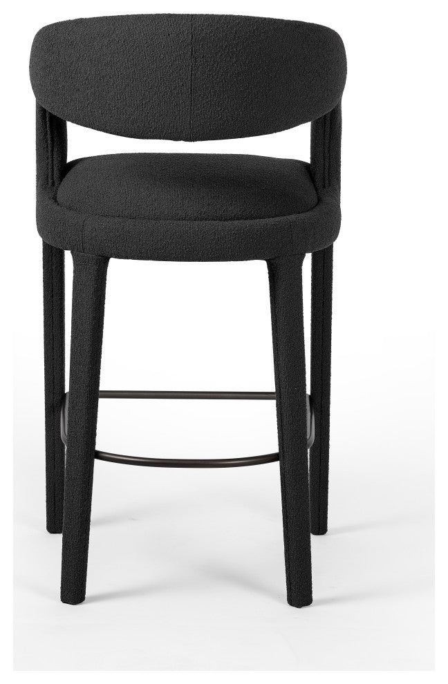 Hawkins Stool-Fiqa Boucle Charcoal-Bar