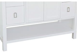 49" Single Vanity, White Finish With White Carrara Top