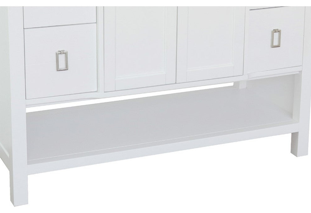 49" Single Vanity, White Finish With White Carrara Top