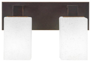 Apollo 2-Light Bath Bar, Dark Granite/Square White Muslin