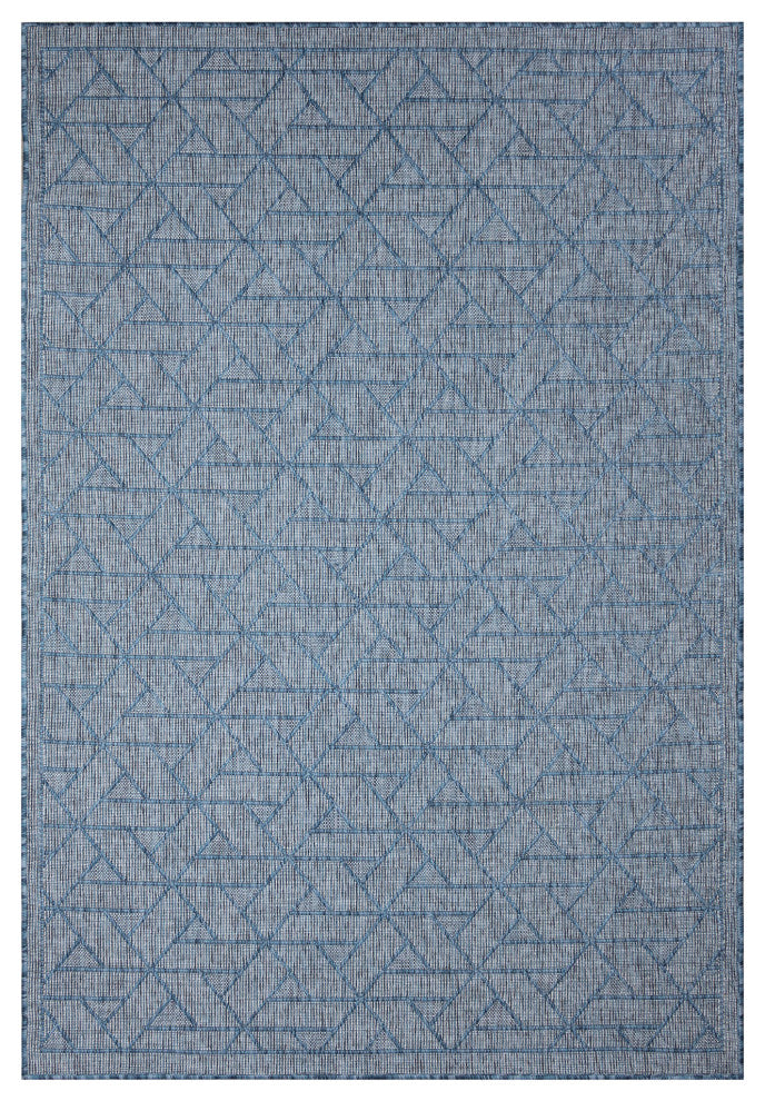 Carmel Pyramid Indoor/Outdoor Rug Aqua 6'6"x9'4"