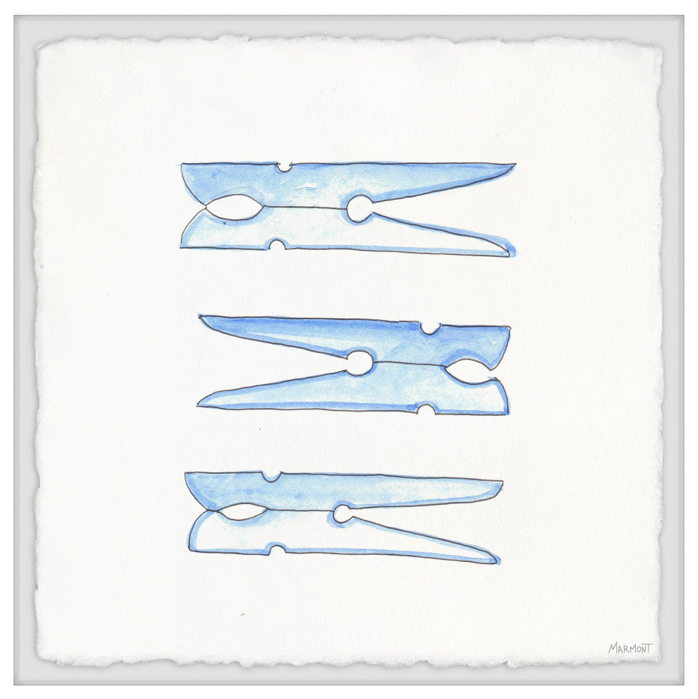 "Clothespins" Framed Painting Print, 12x12