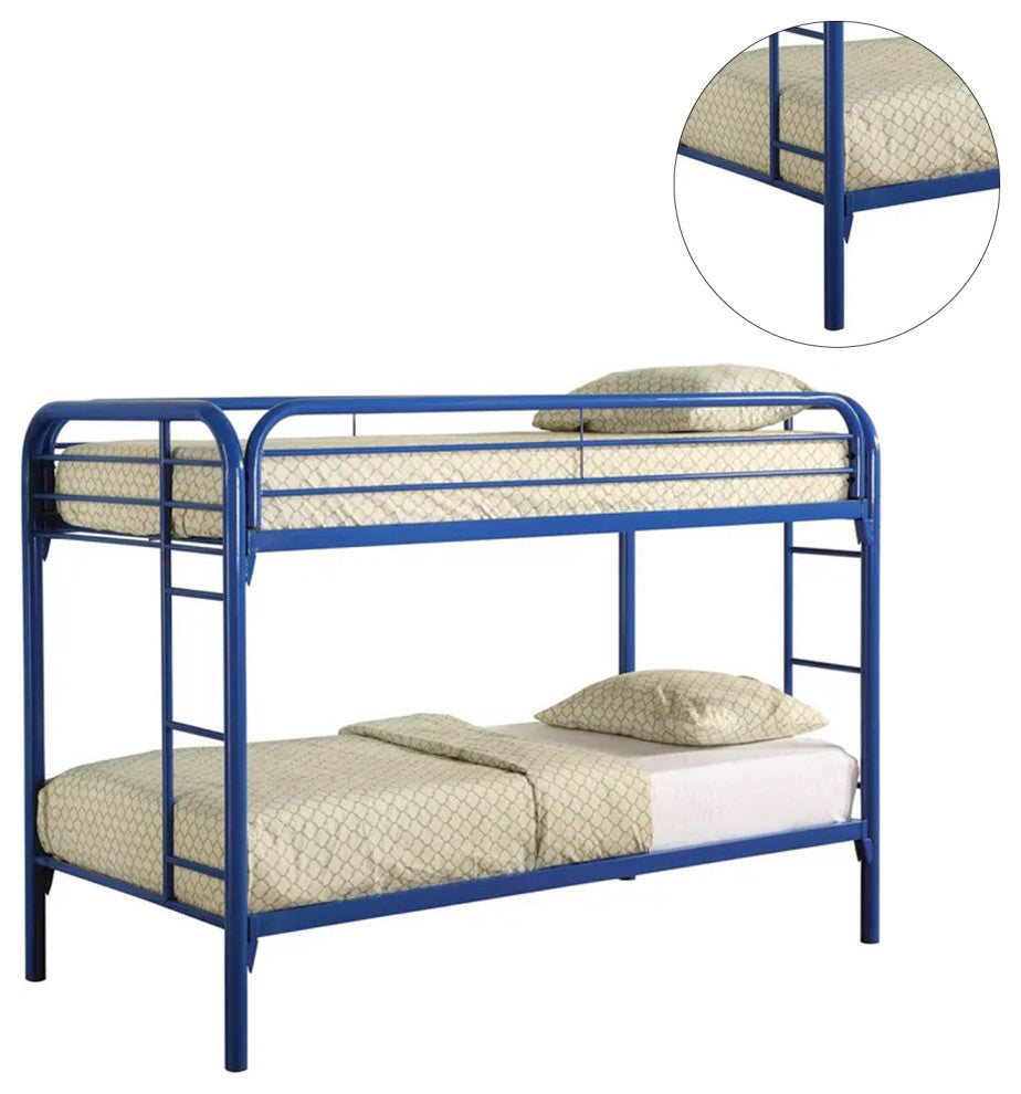 Twin Over Twin Bunk Bed, Blue