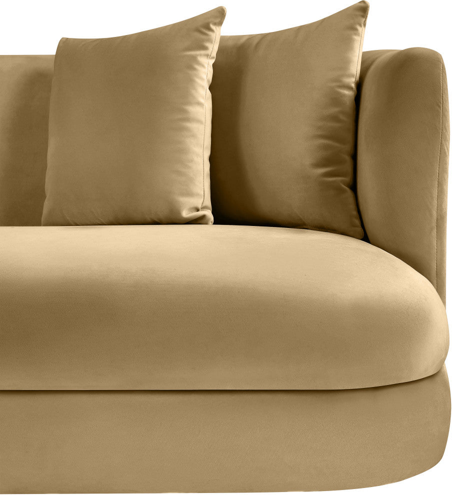 Alder Upholstered Chair, Camel, Velvet, Loveseat