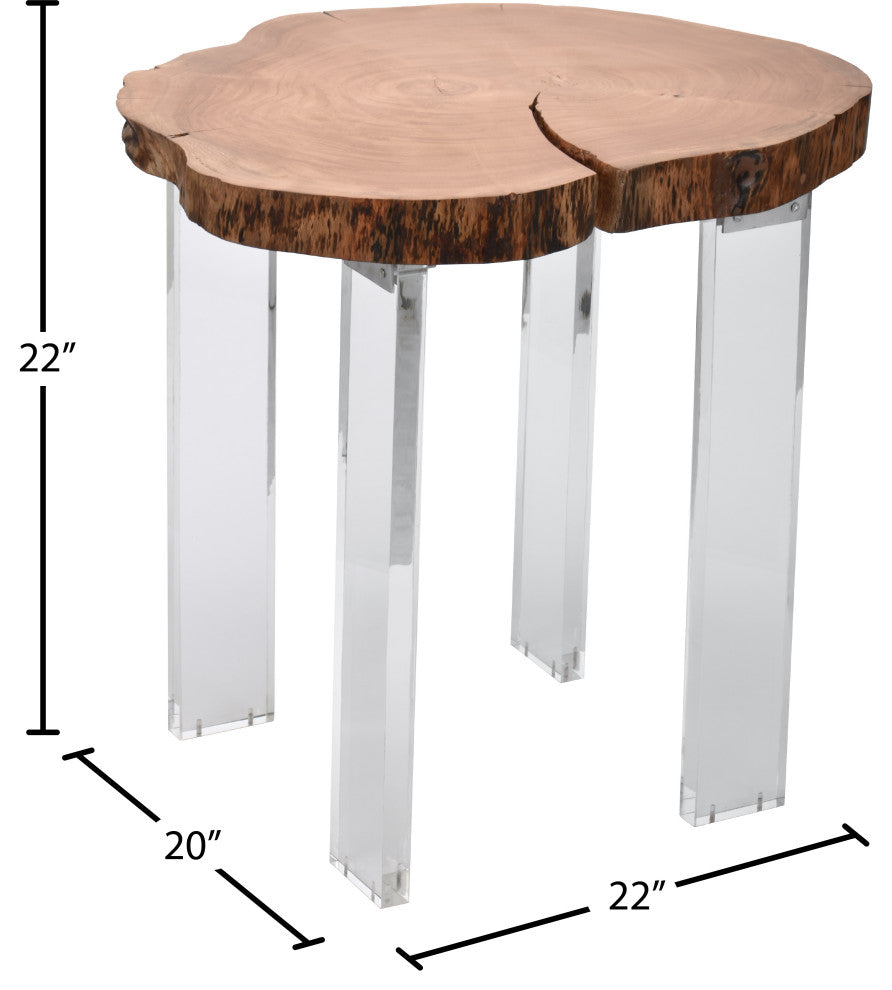Woodland Acacia Wood Top End Table