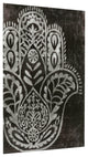 "Night Hamsa I" Wall Art Reverse Printed Tempered Glass With Silver Leaf