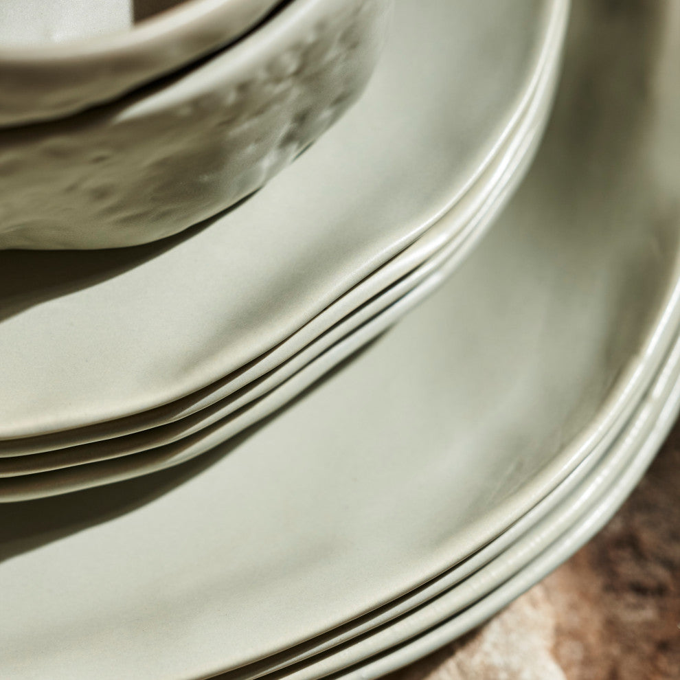 Stone by Mercer Project ATIK Stoneware 16 Piece Dinnerware Set, Sage-Grey