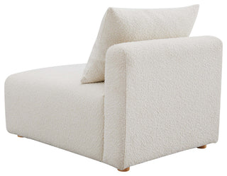 Hangover Armless Upholstered Chair, Cream Boucle