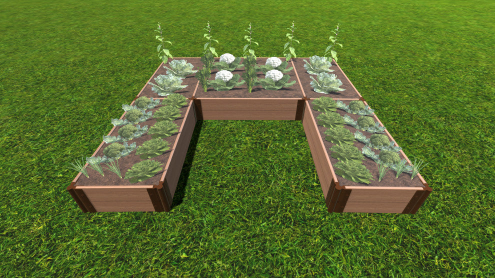 Classic Sienna Walk-In U-Shape Ft. Bragg 8'x8'x11" Raised Garden Bed, 1" Profile