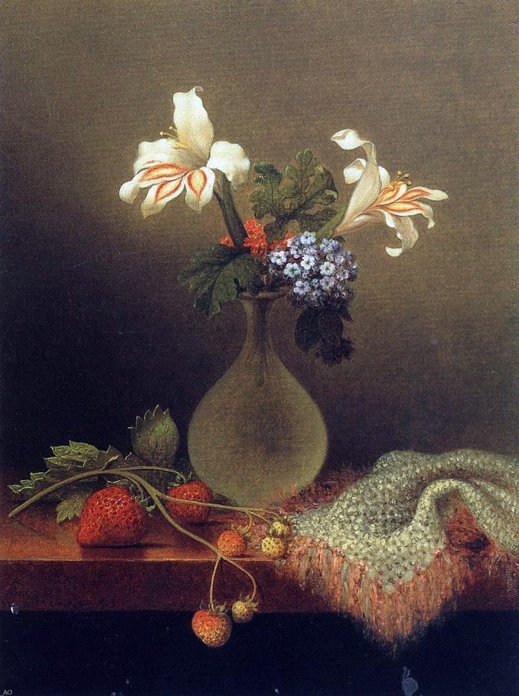 Martin Johnson Heade A Vase of Corn Lilies and Heliotrope Wall Decal