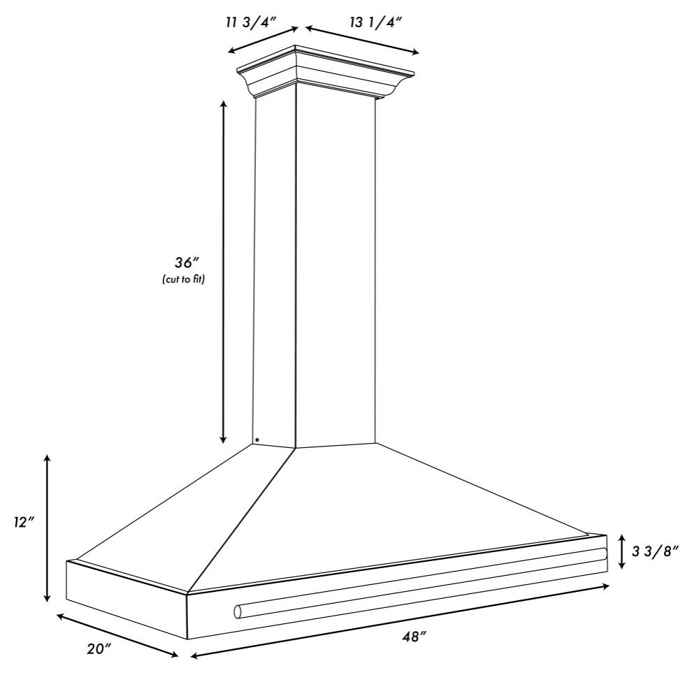 ZLINE 48 in. Autograph Edition Stainless Steel Range Hood, KB4STZ-BLM48-CB