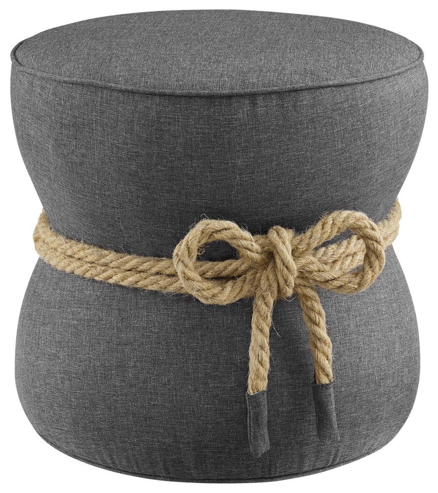 Modern Designer Lounge Club Lobby Accent Chair Ottoman, Fabric, Grey Gray
