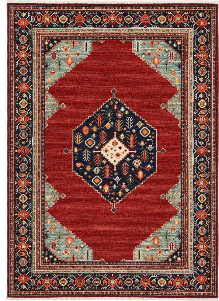 Oriental Weavers Lilihan Indoor Rug Red/ Blue 5'3" X 7'6"