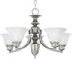 Malaga 5-Light Chandelier, Satin Nickel, Marble