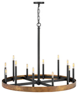 Wells 12-Light Chandelier, Weathered Brass