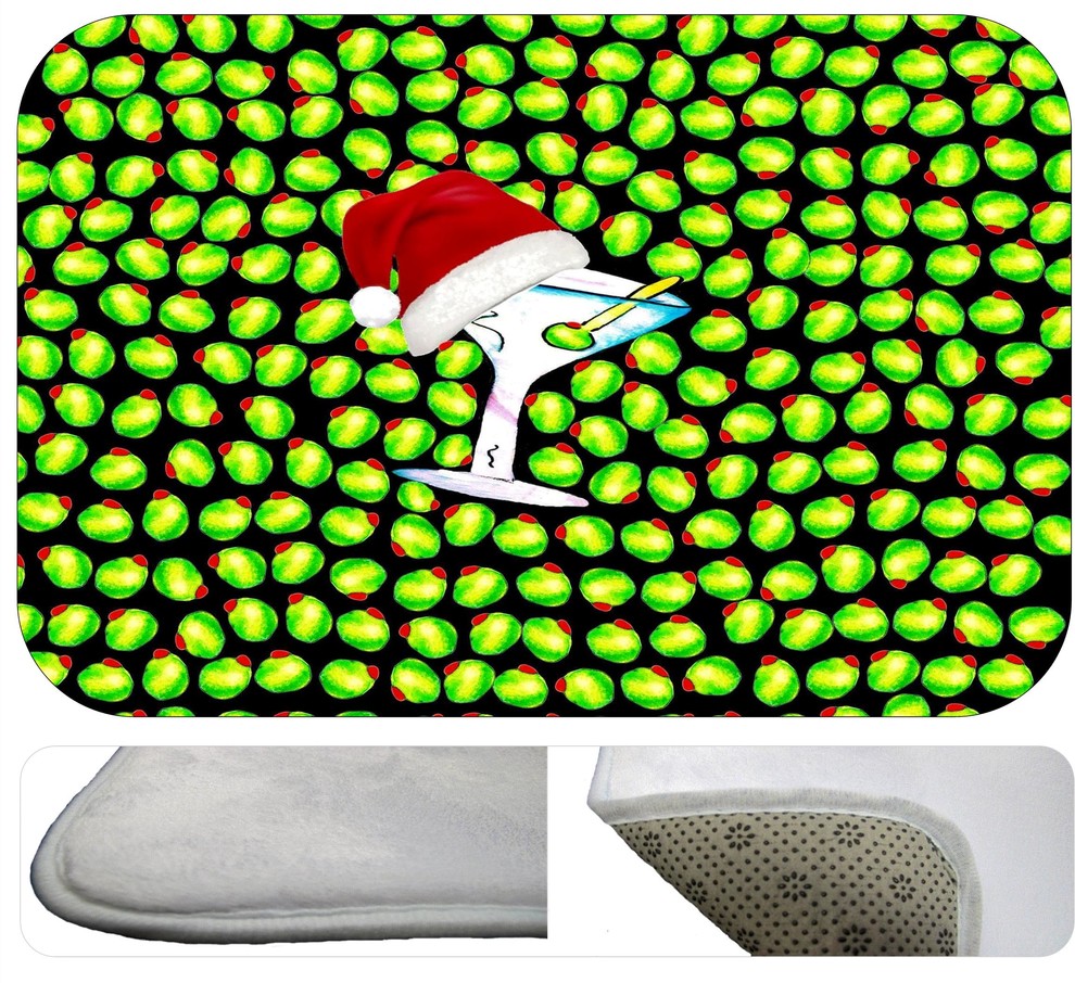 Santa Martini Plush Bath Mat, 20"x15"