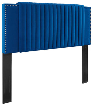 Felicity Channel Tufted Performance Velvet Twin Headboard, Navy